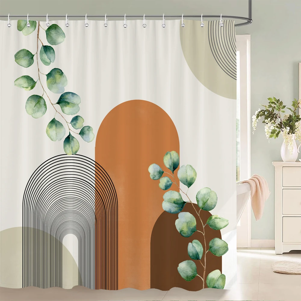 

3D Printed Waterproof Fabric Fresh Flower Plant Shower Curtains Bathroom Decorative Polyester With Hooks Shower Curtain 240X180