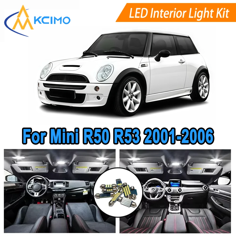 

6000K Cool LED Bulbs Kit For Mini R50 R53 (2001-2006) LED Interior Dome Map Door Light Set Replacement Easy Plug & Play