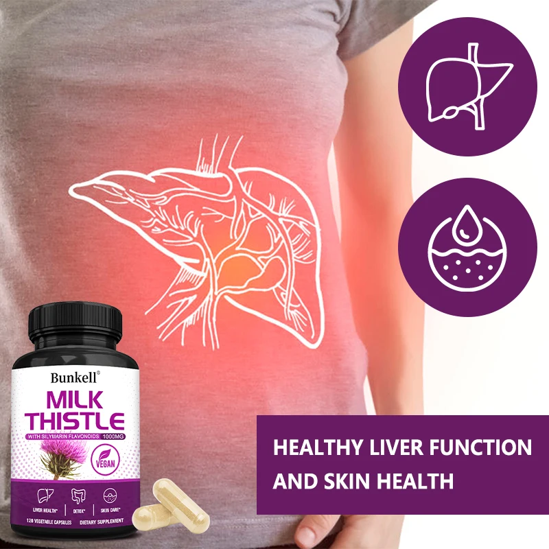 Milk Thistle 1000 Mg - Skin, Liver, Gallbladder, Detoxification & Digestion Supplement (120 Veggie Capsules)