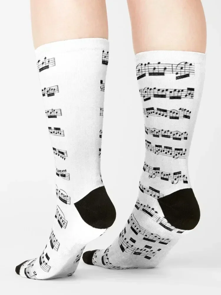 Bach Cello Suite I Prelude Socks winter thermal floral gifts Stockings Woman Socks Men's