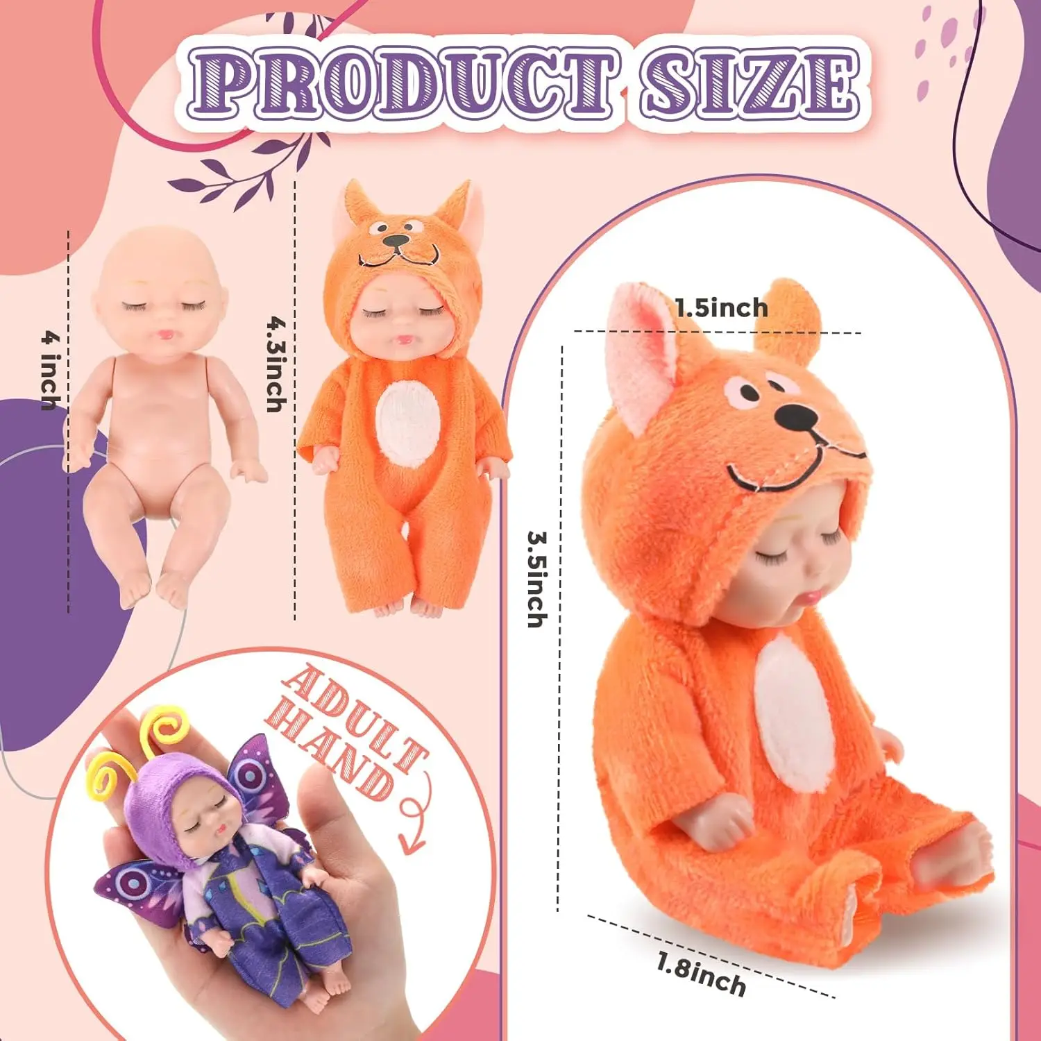 6 pièces ensemble Mini bébé poupée pâques poupée minuscule Reborn mignon bébé poupée cadeau d'anniversaire ensemble filles sommeil SJD poupée Jungle ensemble