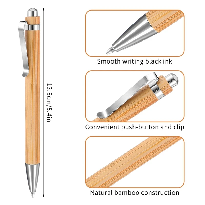 قلم حبر جاف من خشب البامبو للرجال والنساء ، هدية تقدير بالجملة ، زميل عمل في المكتب ، حبر أسود ، شكرًا لك ، 50 *