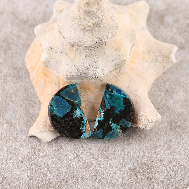 

B&F Chrysocolla Earring Beads for Jewelry Making, Handmade Natural stones beads, Stones for jewelry Making Supplies