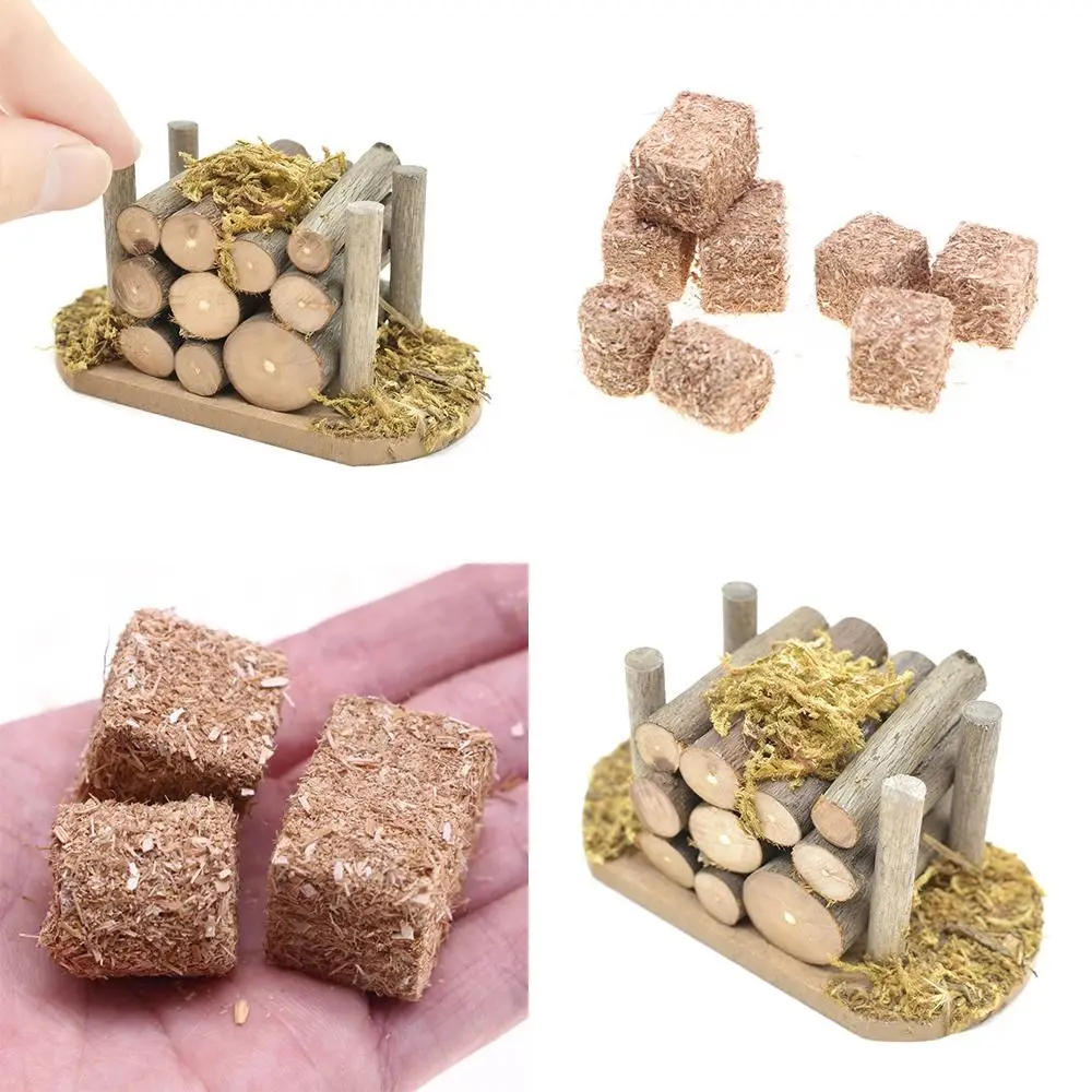 New 1:12 Scale Dollhouse Firewood Pile Multistyles Mini Cart Scene Model Micro Landscape Fairy Garden Decor