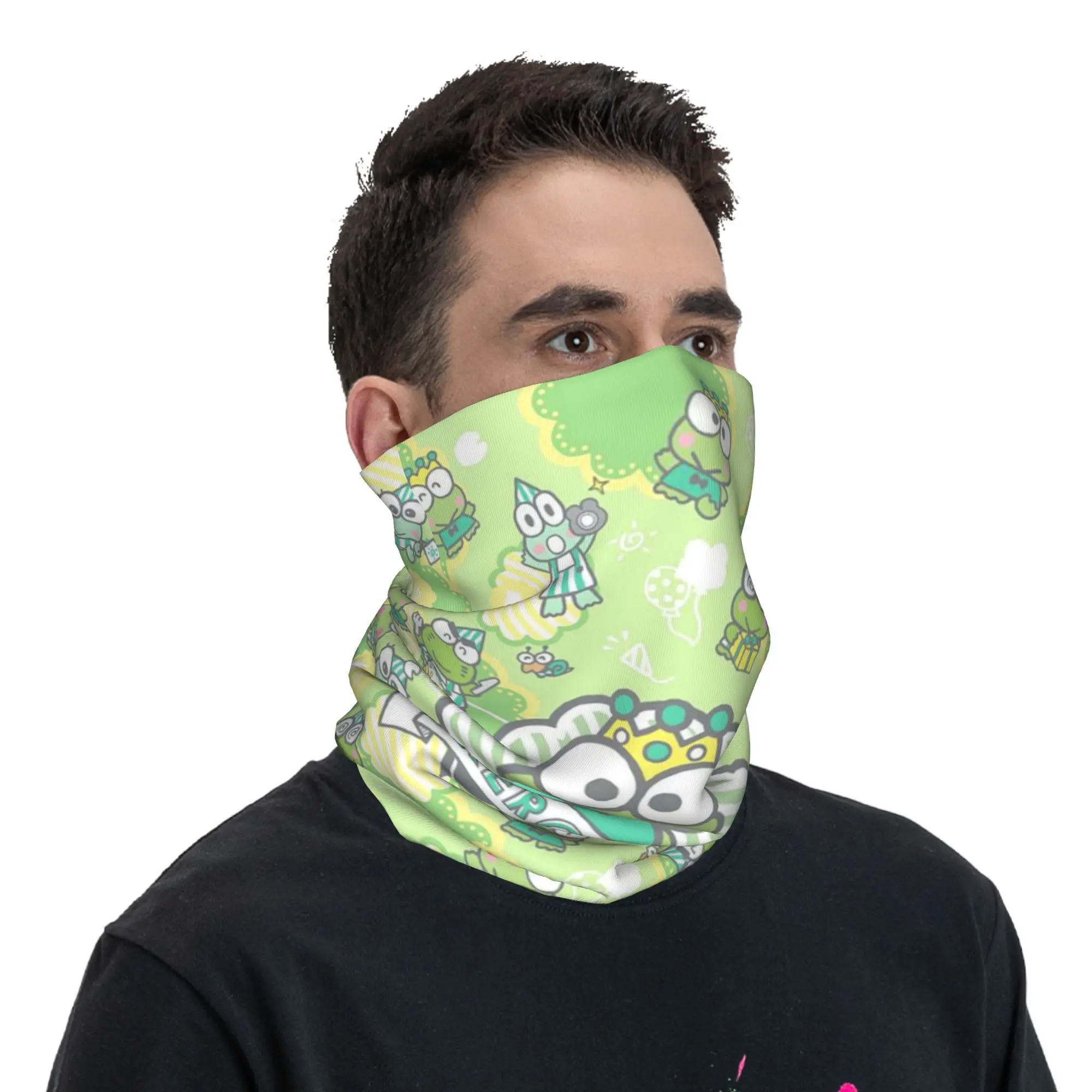 Bandana Keroppi personnalisé pour hommes et femmes, cache-cou, écharpe de tube de ski, couverture de visage, Kawaii, hiver