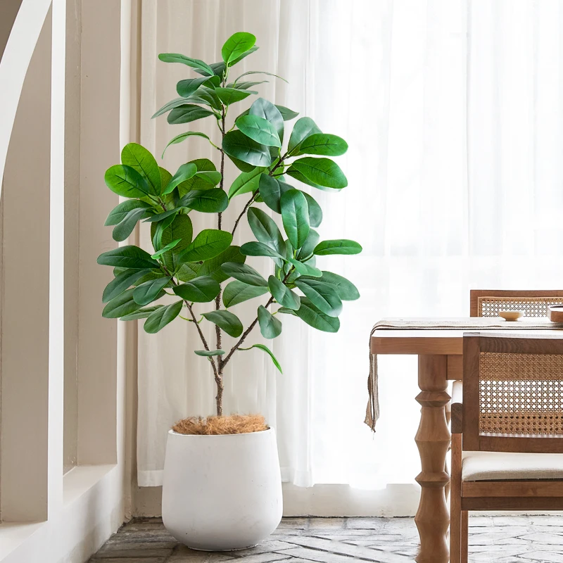 

Artificial Green Plants Indoor Floor-standing Artificial Trees Bionic Plants Decorative Potted Ficus Microcarpa Plant Pot Leaf