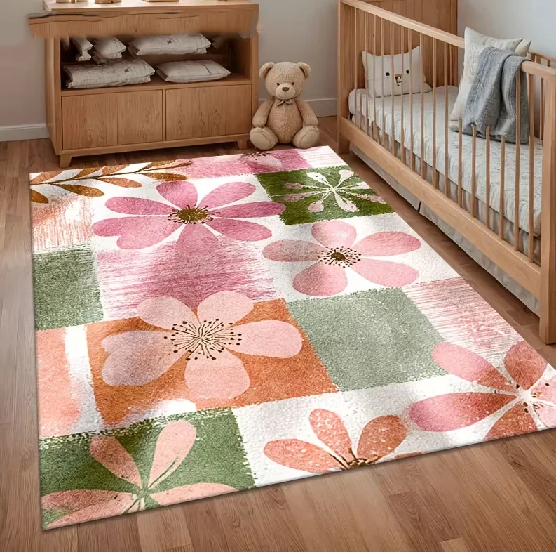 

Ковер с цветочным узором подходит для гостиных и домашнего декора, что делает его идеальным выбором для украшения комнат и к Рождеству.