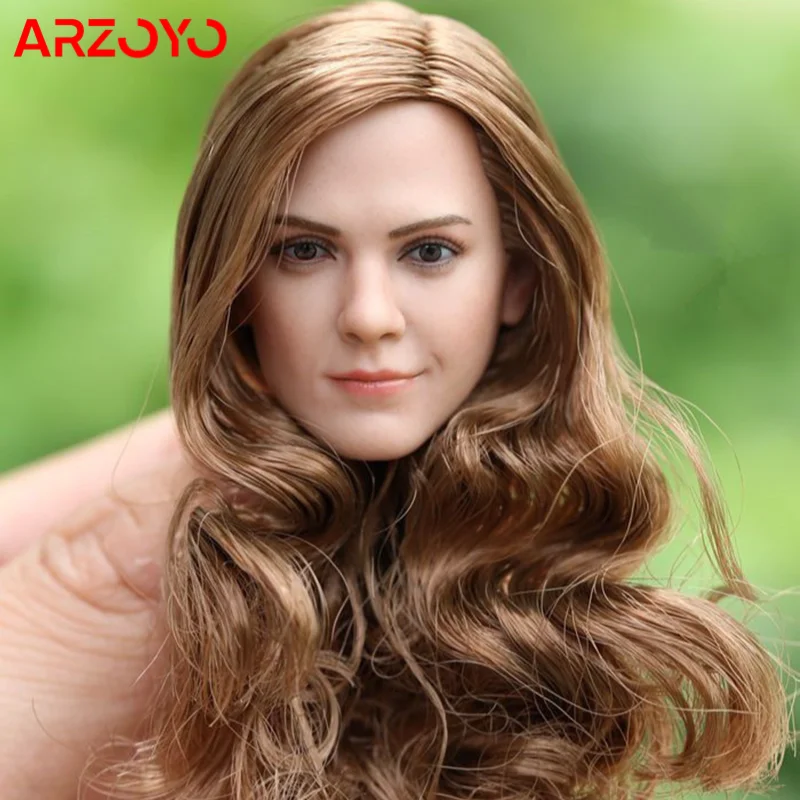 1/6 złote długie loki rzeźbione włosy Emma Watson głowy rzeźbienie dla 12-calowego żołnierza figurki ciała lalka Model