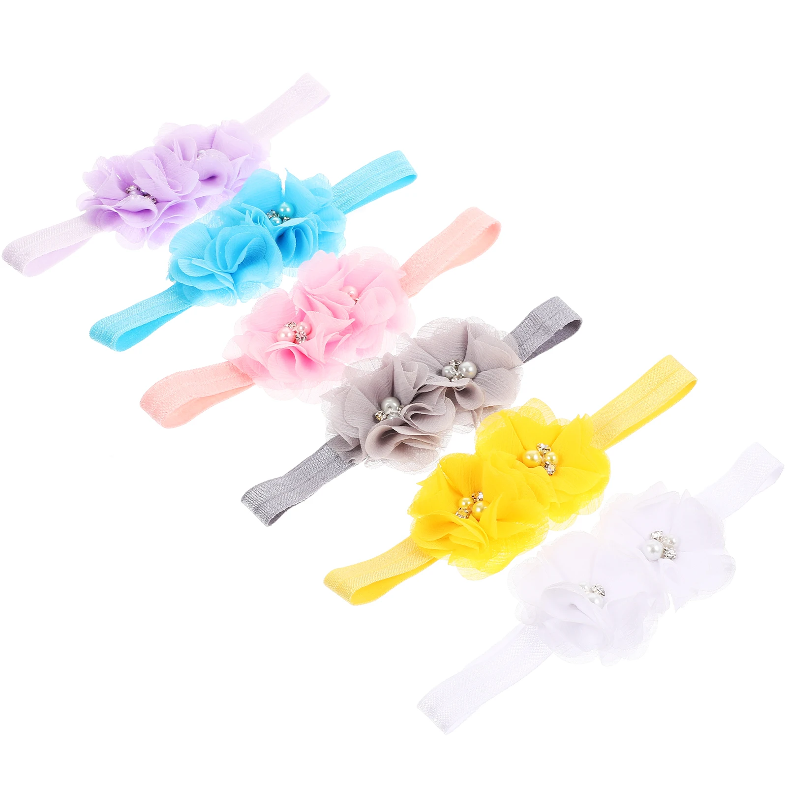 

6 Pcs Baby Headband Hair Accessories Newborn Toddlers Cotton Kids Bow Tie Elastic Non Tightening Flower Design Adorable Unique