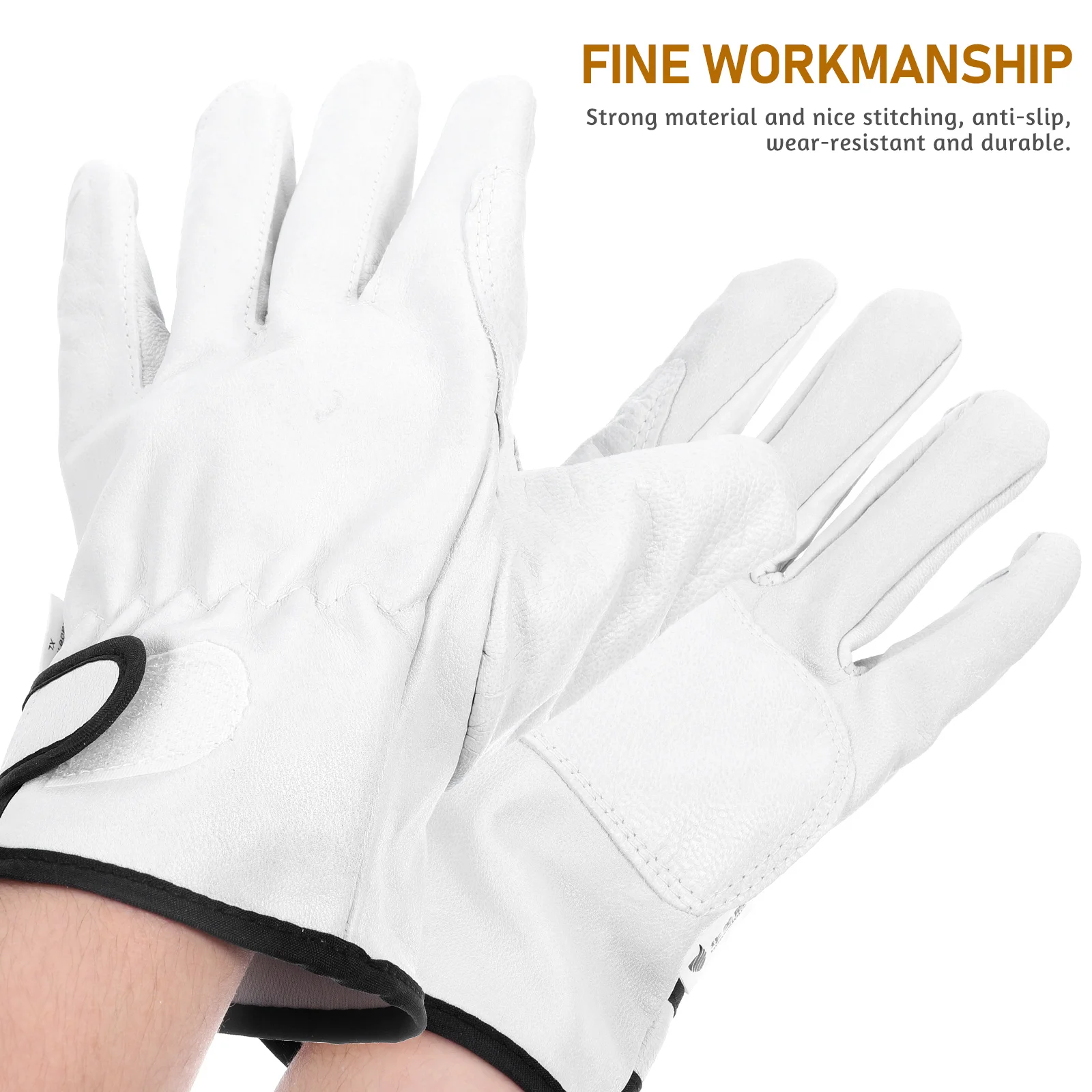 

1 Pair Heat Resistant Welding Gloves Adjustable Hook and Loop Sleeve Insulated Gloves for Stove Oven Welding Cotton
