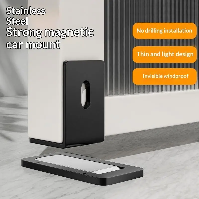 Invisible Magnetic Door Stopper Self Adhesive Stainless Steel Windproof Draft Blocker Anti-collision Home Door Catch