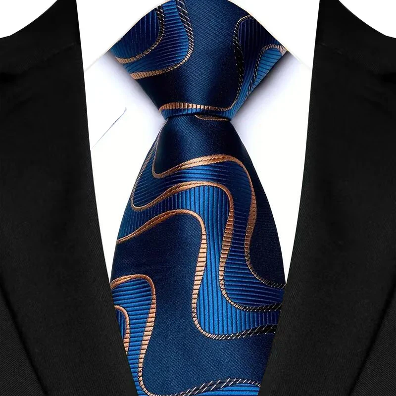 New 8CM Mens Necktie Plaid & Checks Stripes Ties For Man Groom Groomsman Jacquard Woven Ascot Neck Tie Formal Business Party