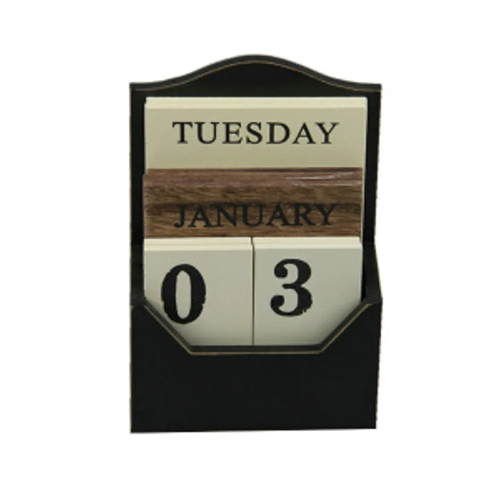 

Wooden Desk Calendar Nordic Style Home Decor Retro European Practical Gift Idea Desk Accessories Wooden Crafts