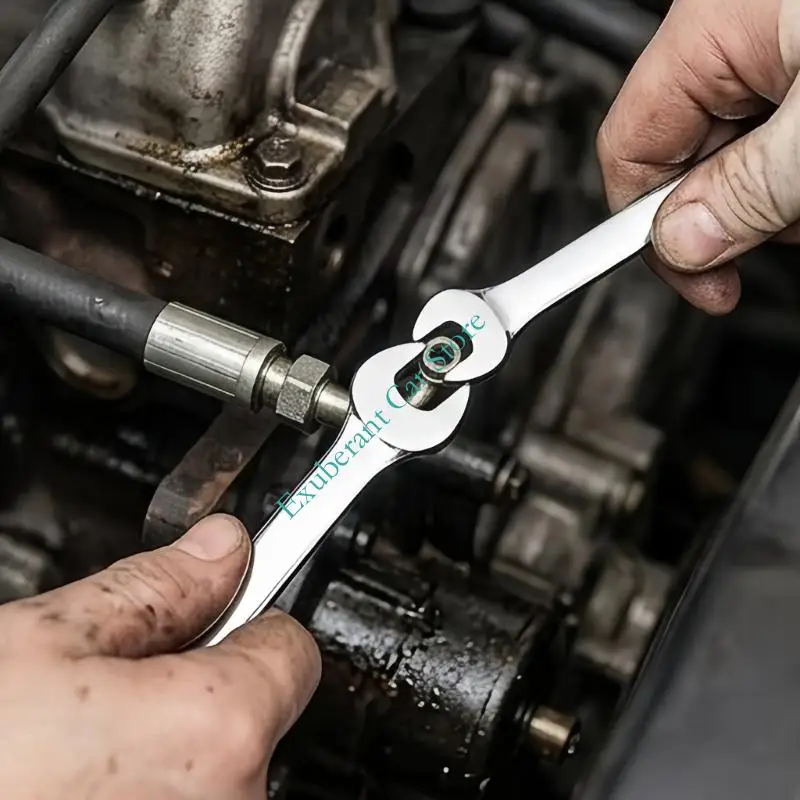 3Pcs Double End Wrench Set, Thin Metal Hand Set for Bolt Turning, Routine Vehicle Service, and Motorcycle Repair in Narrow Area