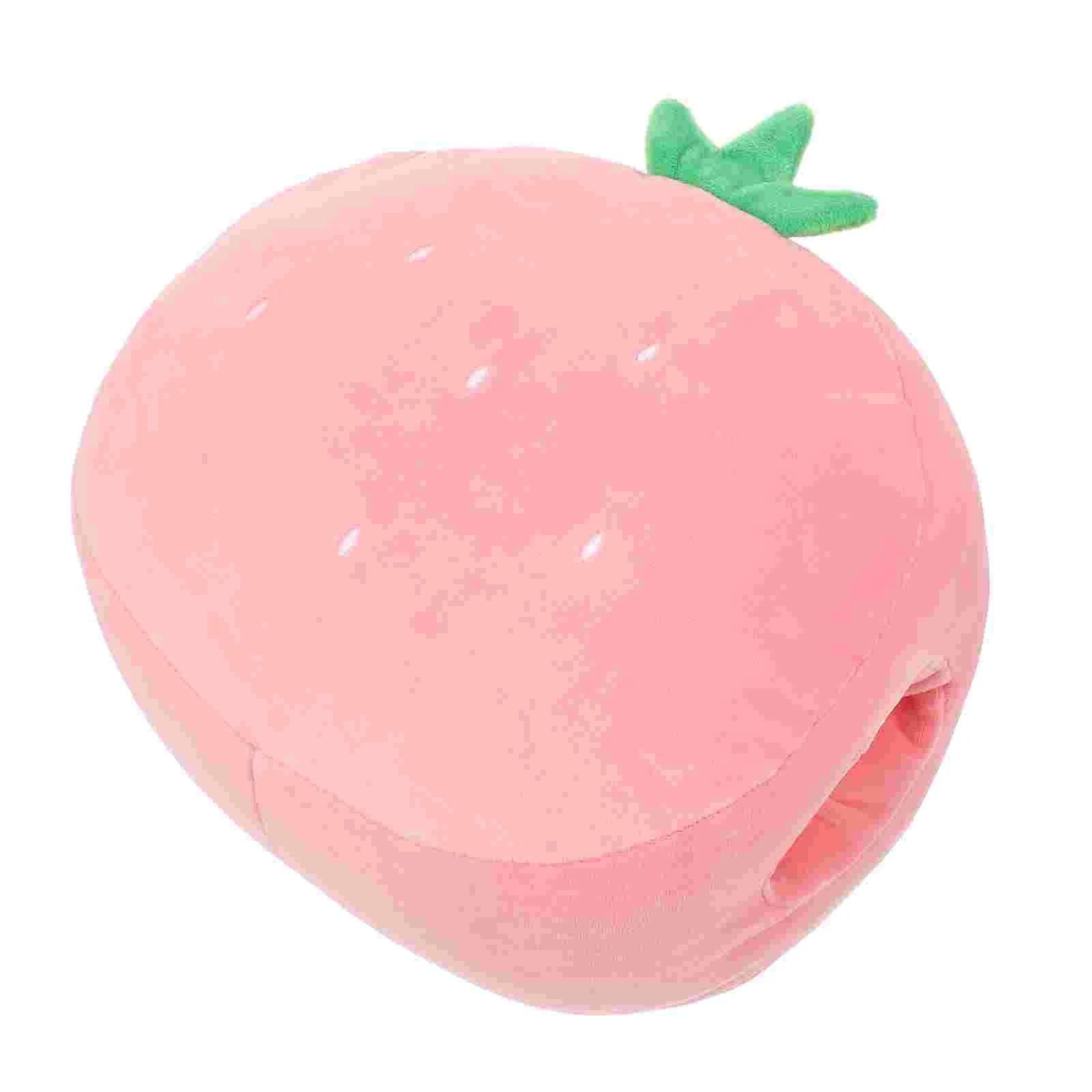 Toy Stuffed Fruit Pillow Adorable Plaything Warm Keeping Plush For Home Pink Shaped Office