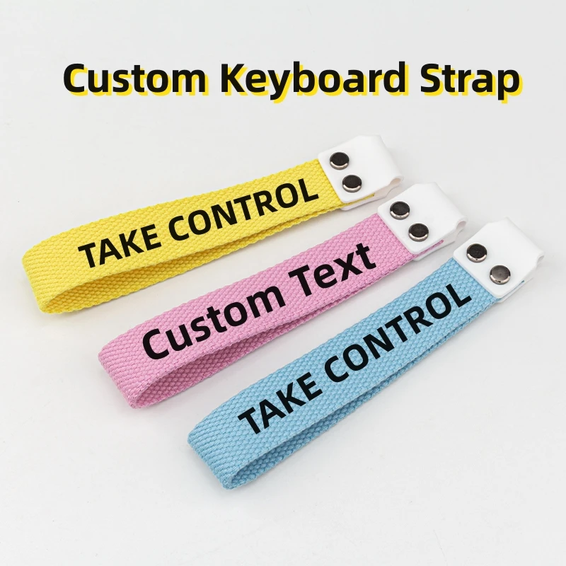 Personalized Custom Embroidered Keyboard Name Tag For Wooting 60he Gaming Mechanical Keyboards Pendant Nylon Ribbon Wrist Strap