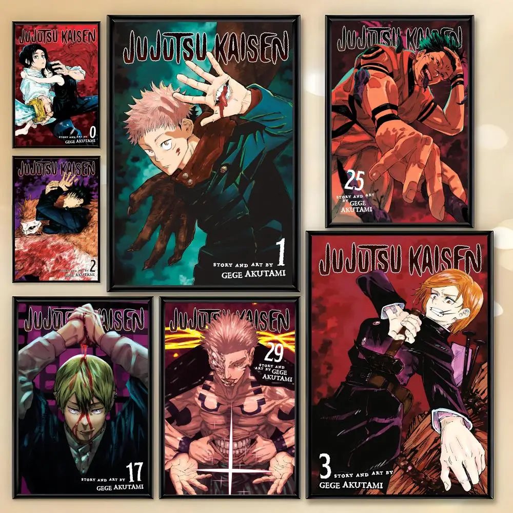 Jujutsu Kaisen Poster HD Art Sticky Wall Room Decor Home Waterproof Home Living Bar Aesthetic Decoration