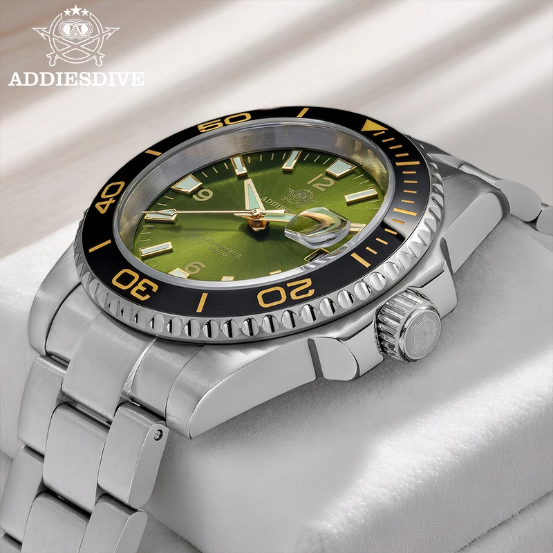

ADDIESDIVE Men's Dive Automatic Watch 200m Waterproof 8215 Mechanical Watches Sapphire Glass Luminous Ceramic Bezel Male Clock