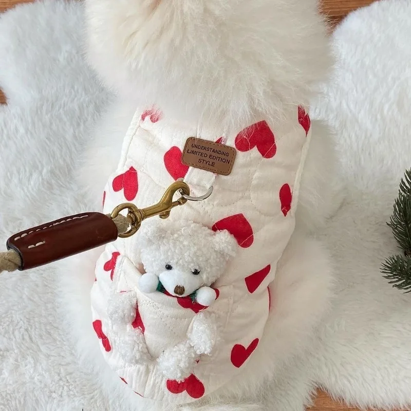 

Love Pet Autumn Winter Lamb Fleece Vest Dog Vest Teddy Bears Dog Clothes Thickened Warm Pet Clothes Dog Clothes for Small Dogs