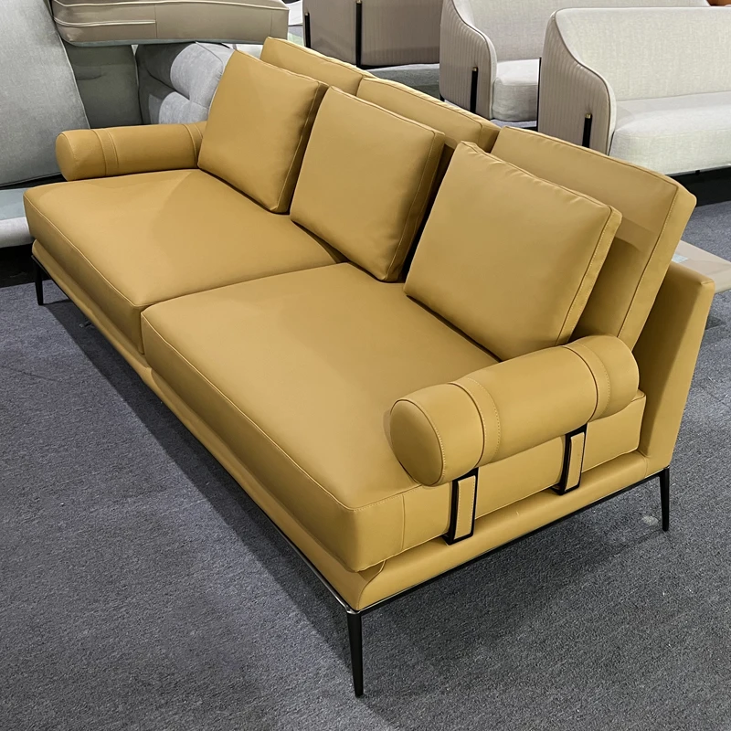 Modern  Creative Design Couch Home Furniture Villa Living Room Hotel Lobby High-quality Leather Three Seater Sofa