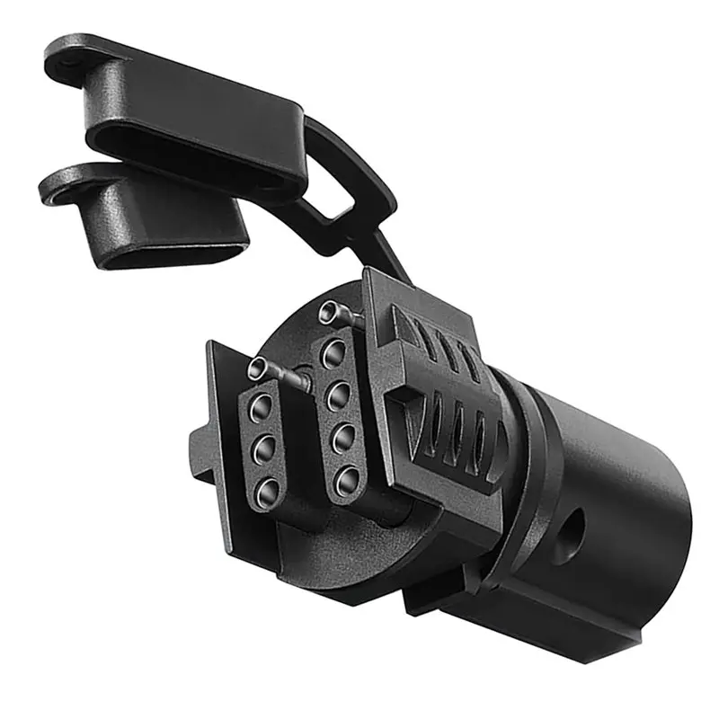 ABOK-Trailer Light Adapter, 7 Way Round To 4 And 5 Flat Blade Trailer Connector, 12V Heavy Duty Weatherproof Trailer Adapter