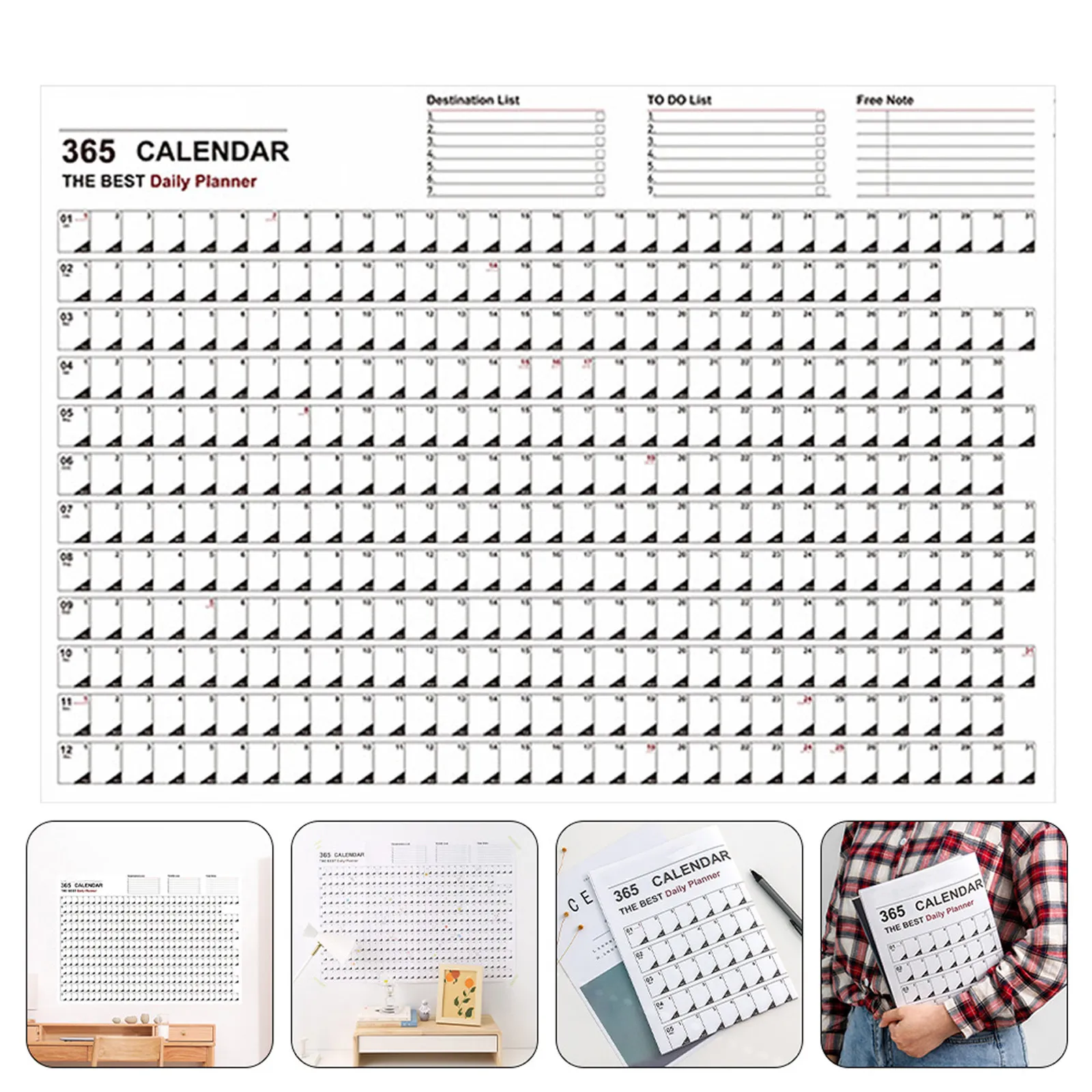Decorative Annual Wall Calendar Premium Paper Metal Material Hanging Calendar for Home Office 2023 Planner Schedule
