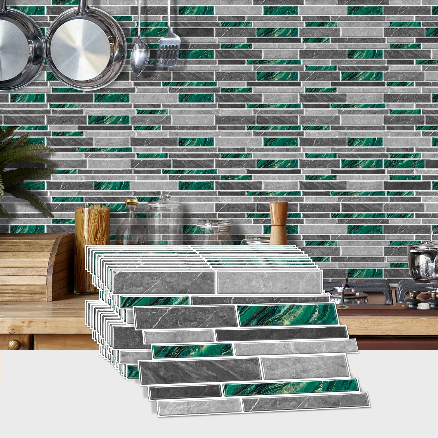 

(6/12/24/48 PCS)Self-Adhesive Marble Mosaic Wall Stickers, Easy to Cut & Install, HD Pattern, Waterproof, DIY Home Decor