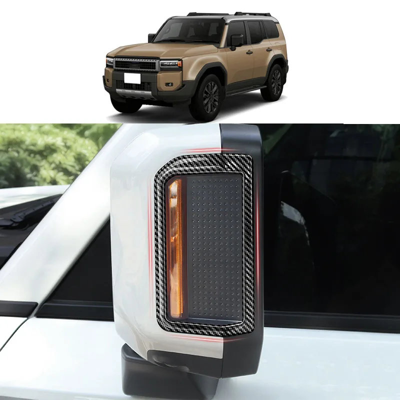 

for Toyota Land Cruiser Prado 250 Series 2024 The side decorative frame of the rearview mirror is made of bright black