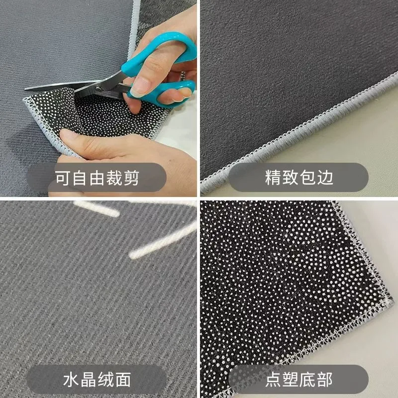 Christmas Decorative Floor Mat, Bathroom Three-piece Absorbent Quick-drying Non-slip Floor Mat Floor and Accessories