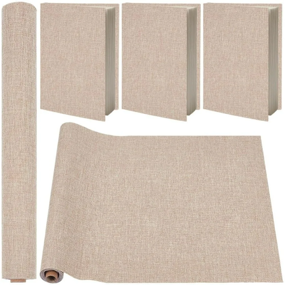 51 x 11.8 Inch Book Binding Cloth Tan Fabric Book Cover Surface Paper Backed Polyester Fabric Woven Bookcover for Books