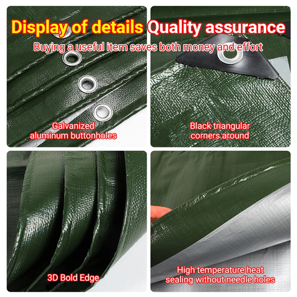 3/4/5m Tarpaulin Waterproof Outdoor Canopy Rainproof Cloth Truck Tarp Cover Sunshade Hiking Camping Shed Cloth Sunshelter Awning
