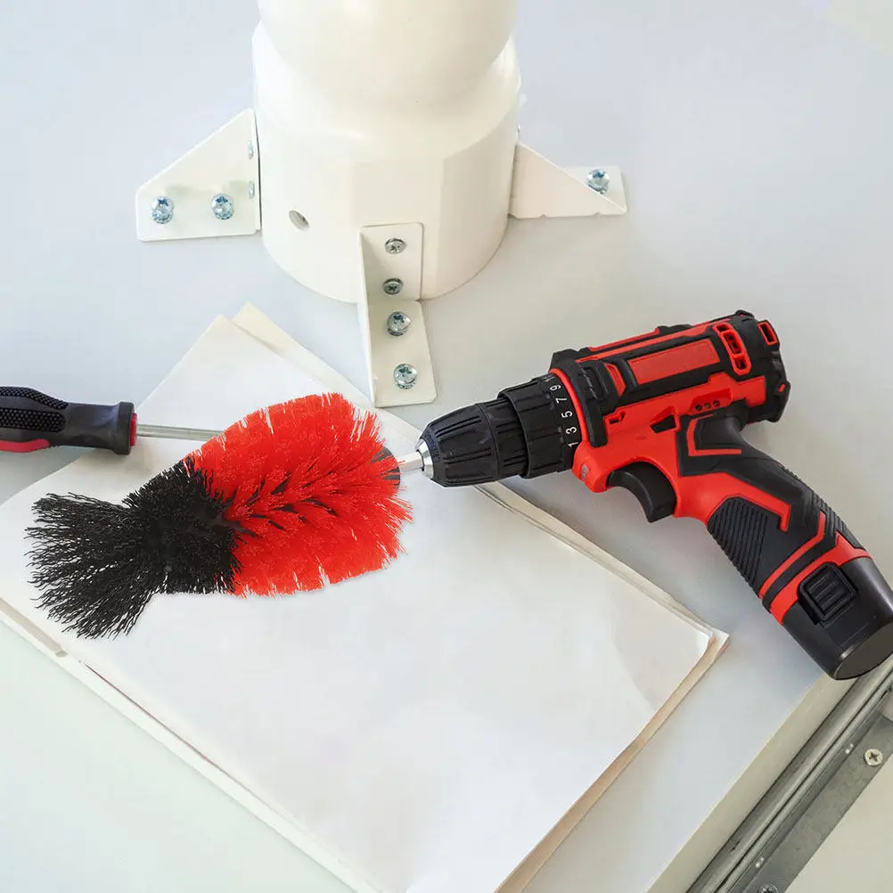 

Drill Brush Attachment Set Heavy Duty PP Steel Cleaning Scrubber Polishing Disc for Tiles Wheels Bath Kitchen Car