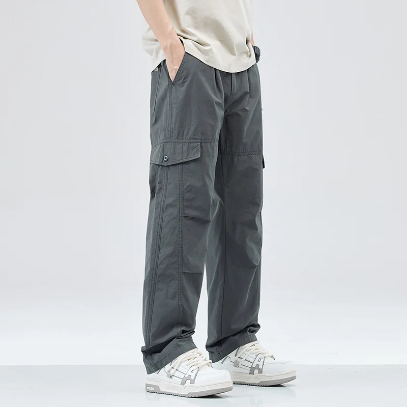 Men's Summer Y2K Baggy Cargo Pants Straight Trousers Parachute Sweatpants Casual Jogger Pants Men Korean Clothes 2024