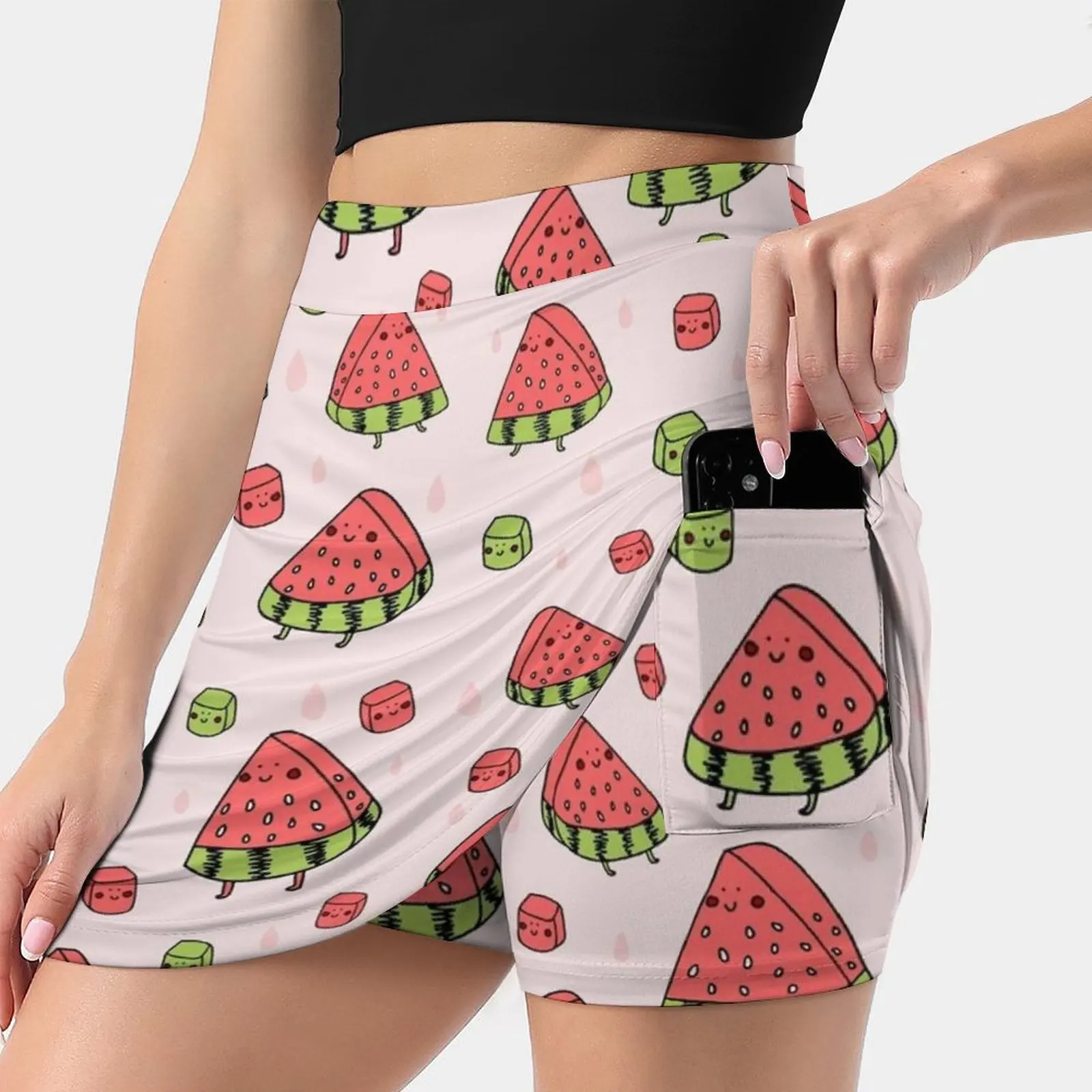 Watermelon Party Skirts Woman Fashion 2022 Pant Skirt Mini Skirts Office Short Skirt Watermelon Watermelons Seed Fruit Fruits