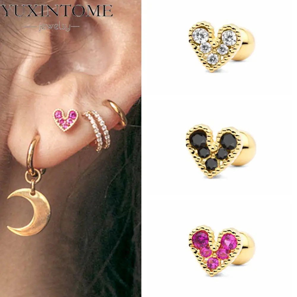 

Серьги-гвоздики из стерлингового серебра 925 пробы с золотым цветком, модель 2026, роскошные ювелирные изделия в стиле рок-панк, для свадьбы, три цвета, в форме цветка