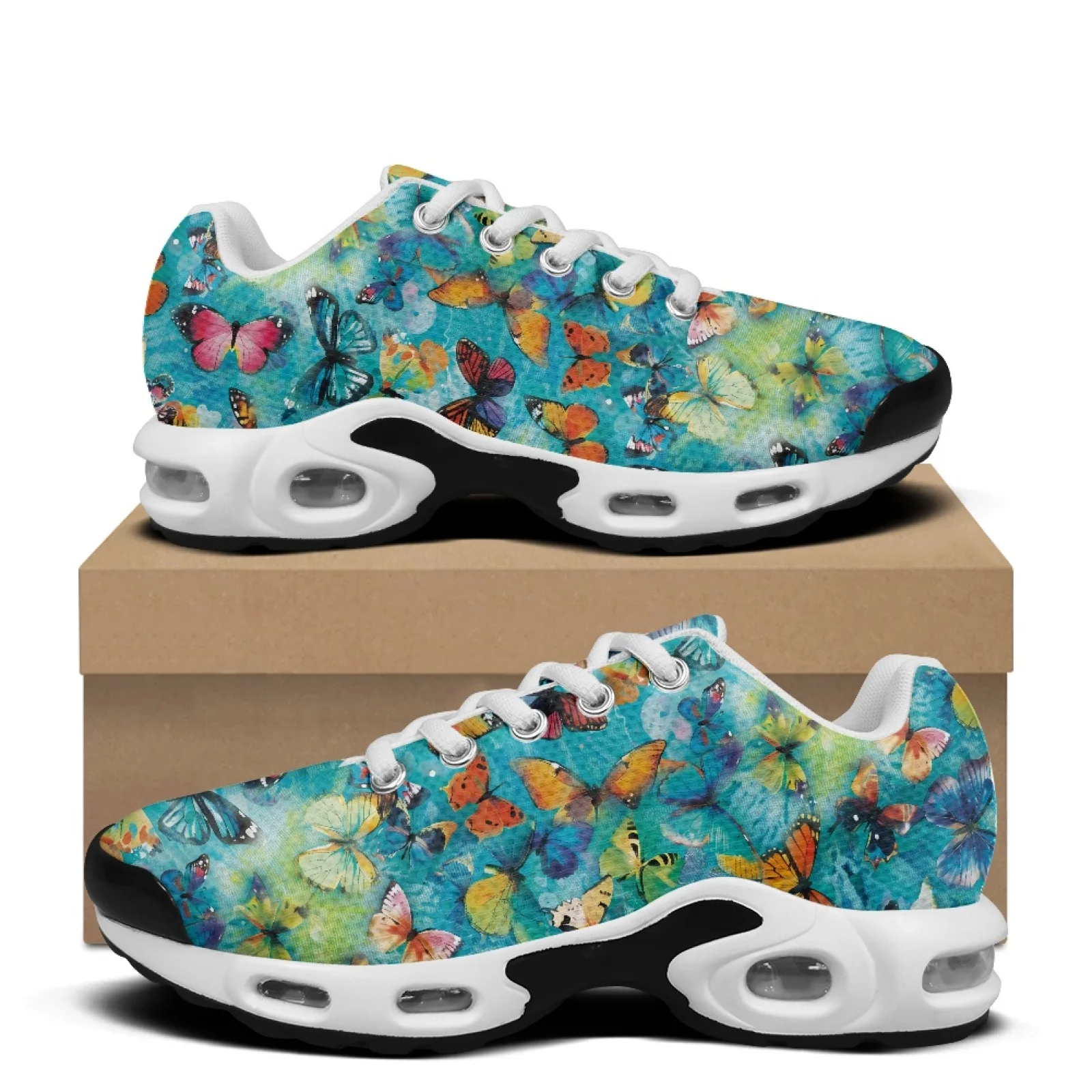 XIXIRIMIDO Air-Cushioned Sneakers Women's Running Shoes Men Commuter Shoe Nurse Shoes Lightweight Breathable Comfort Butterfly