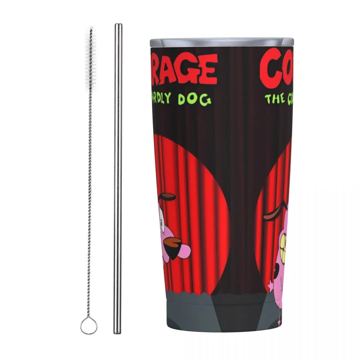 Stainless Steel Tumbler Cowardly Dog Courage Coffee Mug Heat Preservation Cold Drink Car Mugs Travel Graphic Water Bottle