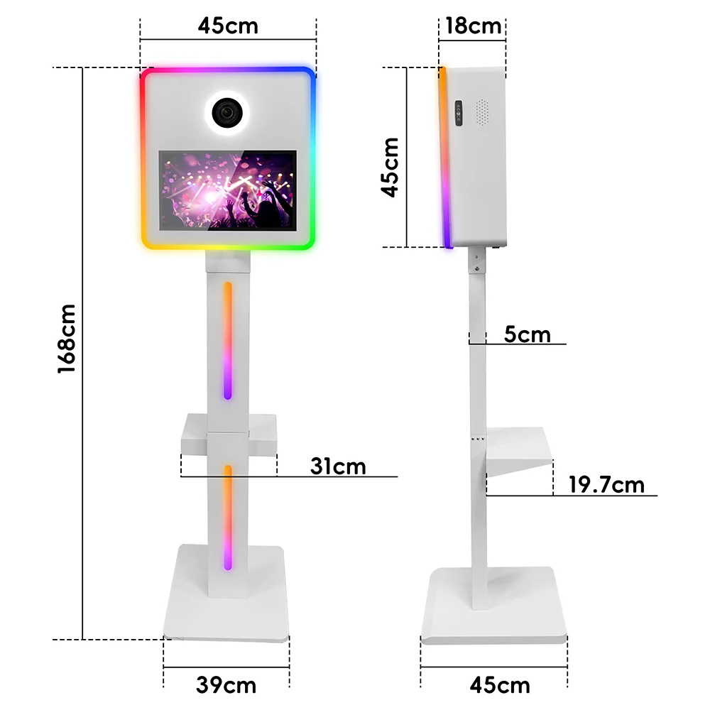 Portable Selfie Magic Mirror Photo Booth Machine 15.6 inch LCD Touch Screen DSLR Camera Booth Shell for Party Event Weddings