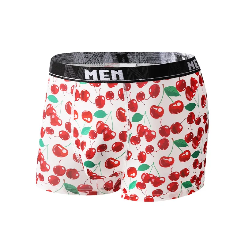 

EUR Size Printed Ice Silk Man Underpants Breathable Men's Panties Boxer Shorts Comfortable Underwear U Bulge Pouch Sexy Undies