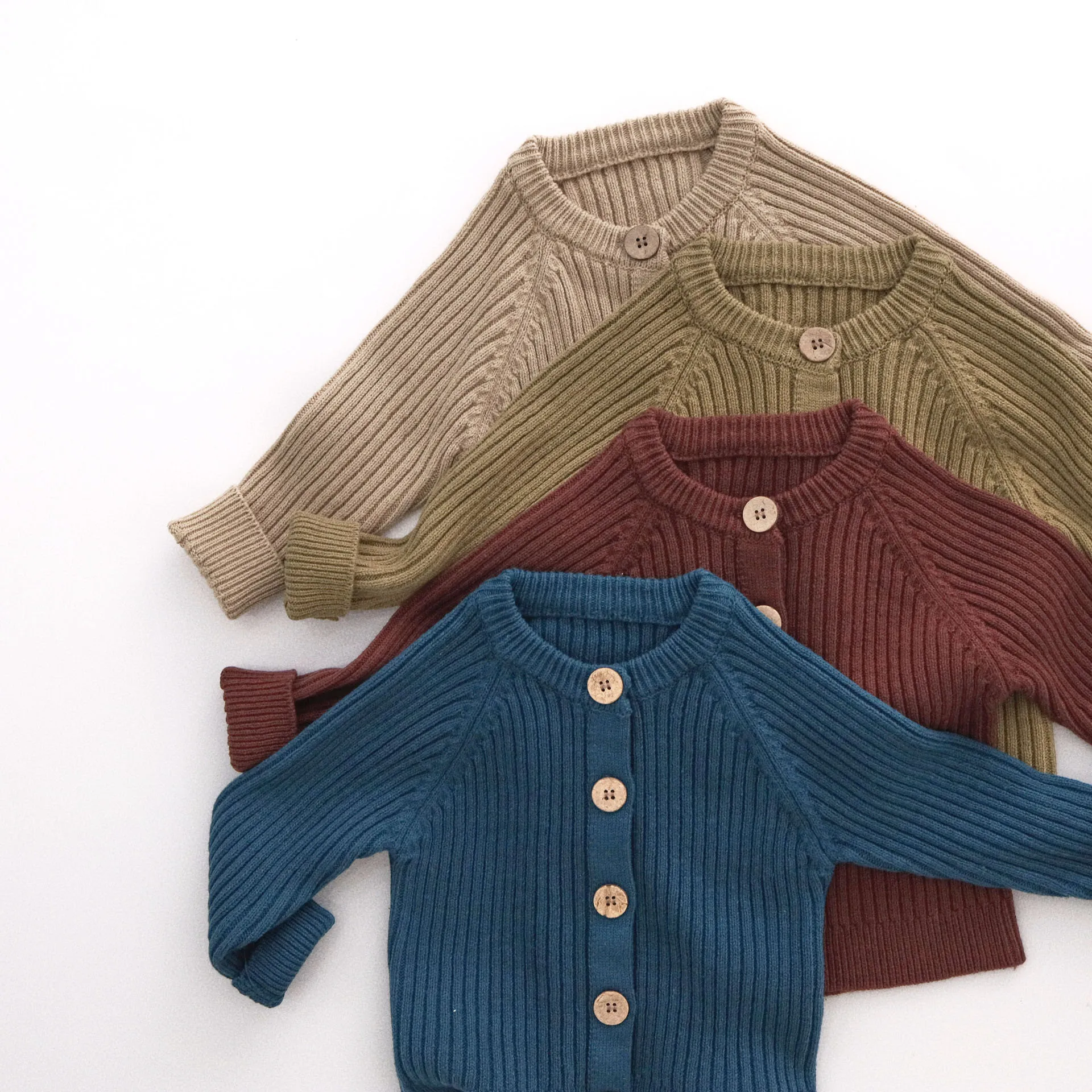 MILANCEL Boys Sweaters Single Breast Girls Knit Cardigans Plain Color Boys Knitwear Autumn Kids Outfit
