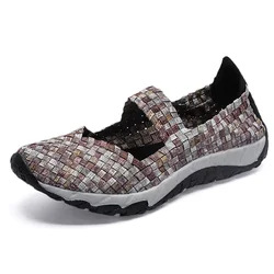 Fashion Elastic Band Weave Shoes Casual Woman Flat Shoes Women Comfort Flat Shoe Women Loafers Girls Sneaker Dance Shoes