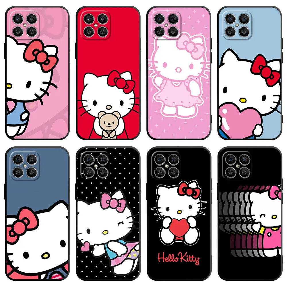 Case For Huawei Honor X8 8X X8a X9a X7 90 70 X6a P40 P20 Pro P30 Lite P Smart Z Soft Phone Cover Pink Cute Hello Kitty Capa