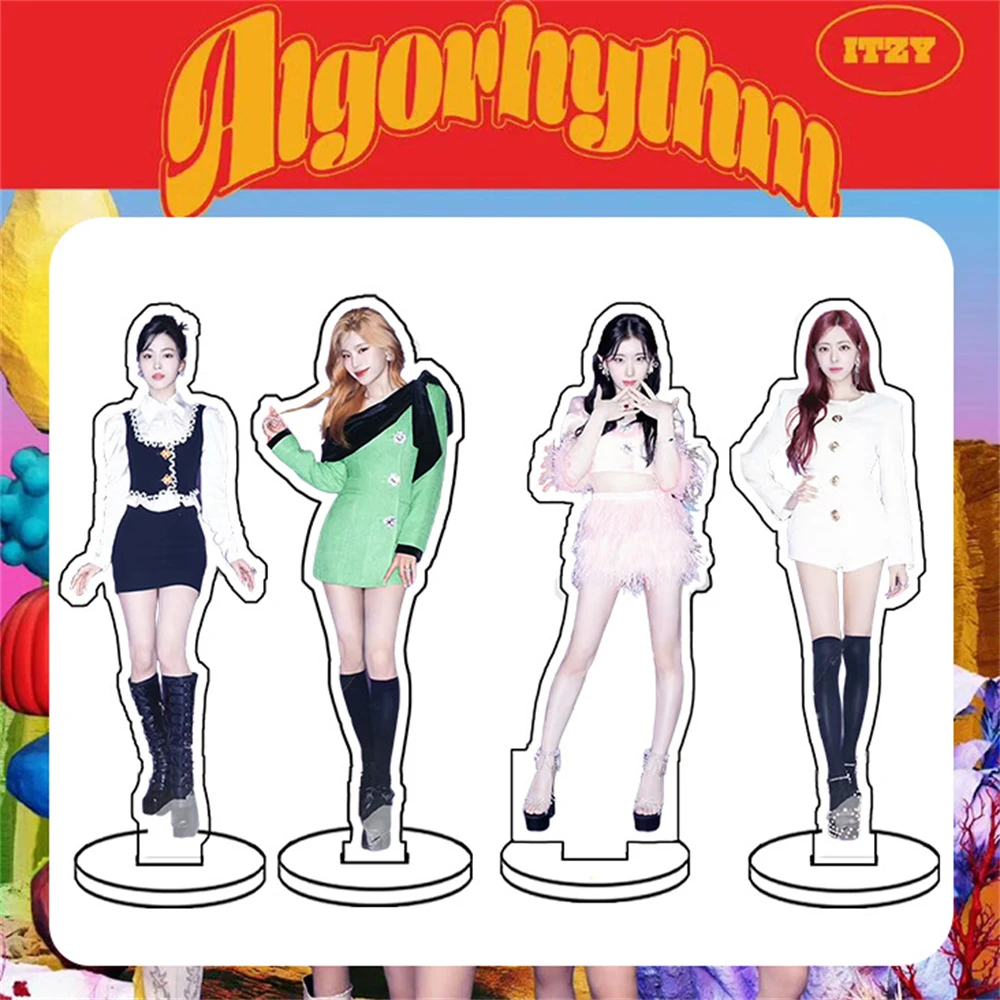 

KPOP ITZY Album Algorhythm Acrylic Stand Figure Yeji Lia Ryujin Yuna Chaeryeong Standing Model Desktop Ornaments Fans Collection