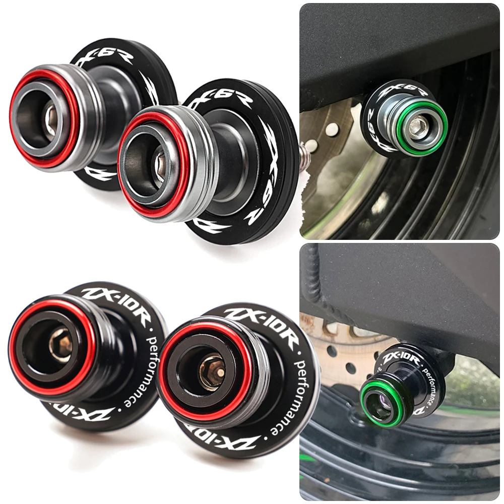 For Kawasaki ZX6R ZX 636 ZX636 ZX 6R ZX10R ZX 10R Motorcycle Accessories CNC Swingarm Spools Slider Stand Bobbins M8 / M10 Ninja