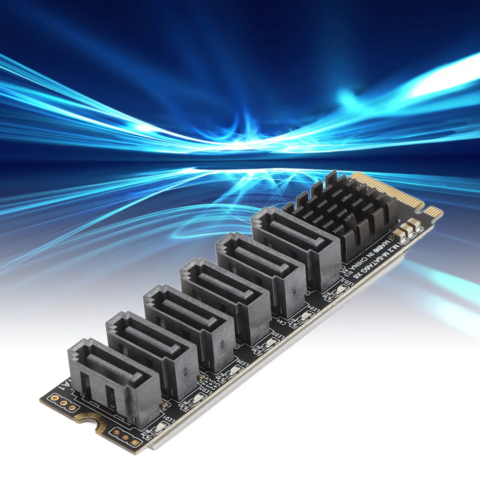 

Карта адаптера M.2 к SATA3.0 Карта расширения M.2 к SATA3.0 Хорошее рассеивание тепла Интеллектуальный индикатор Высокая скорость для компьютера