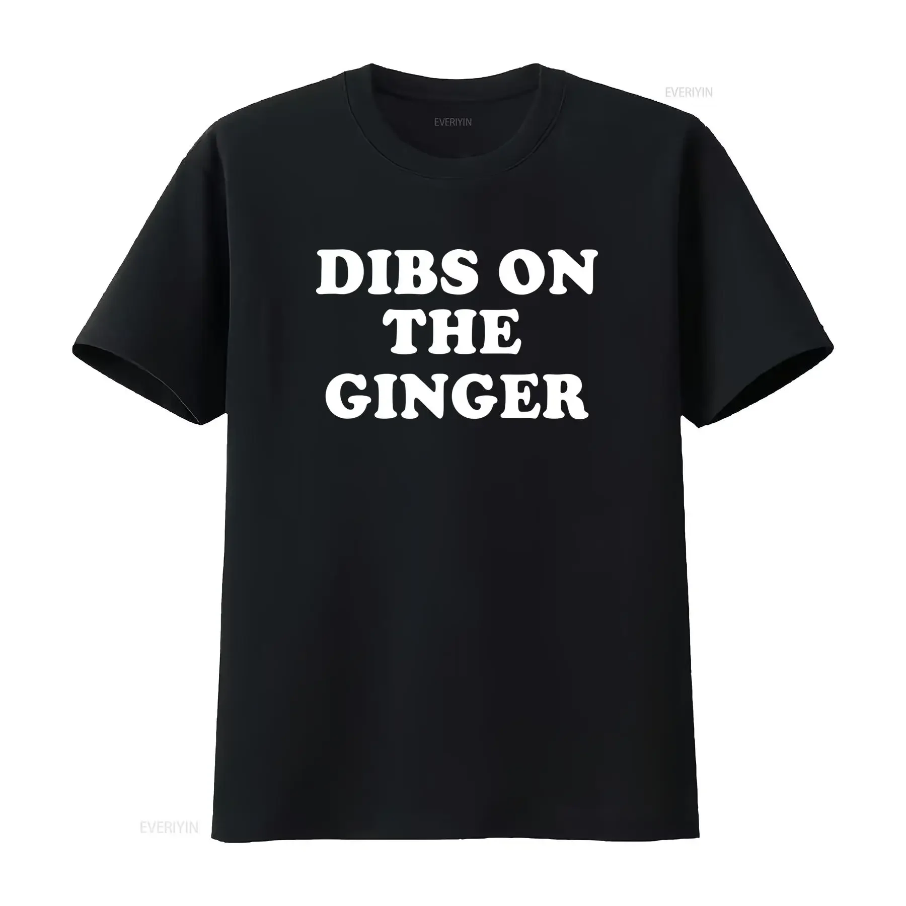 Men's Dibs On The Ginger T Shirt Bold White Lettering Breathable for Everyday Formal Wear Machine Washable Regular Fit Gym