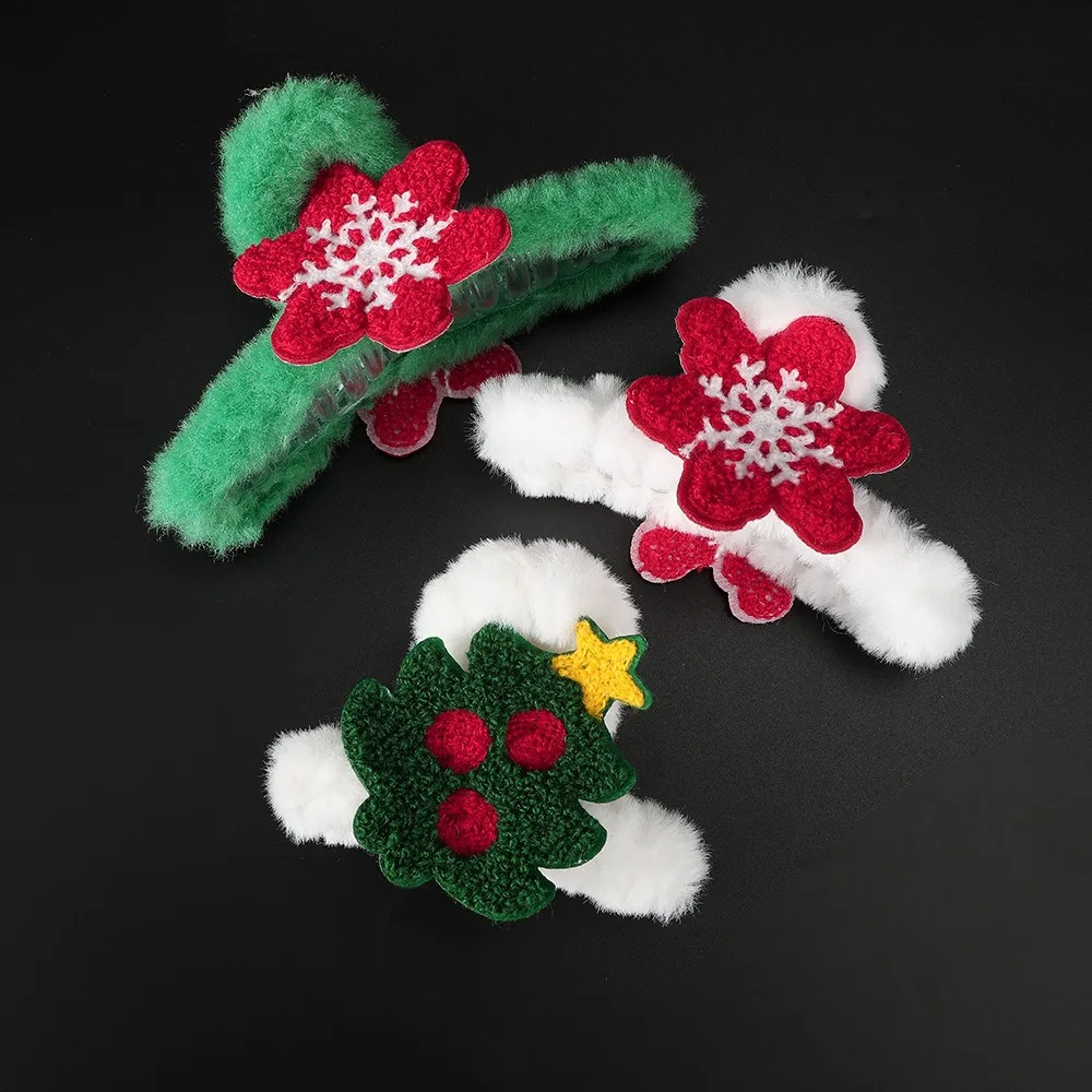 Xmas Headwear Christmas Hair Clip Christmas Tree Hairpin Santa Claus Grab Clip Shark Clip Hair Jewelry Snowflake Hair Claw
