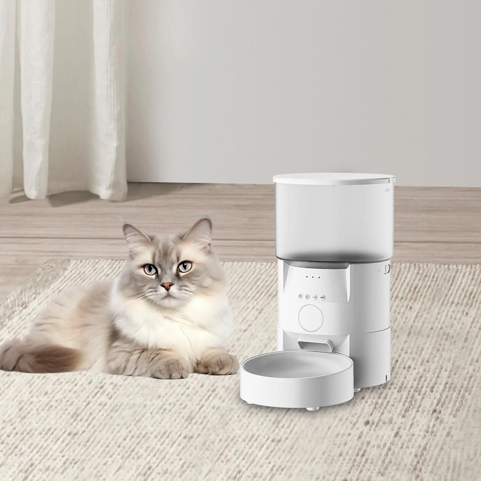 

Cat Feeder Automatic with App Control Portion Control for Pets Dry Food Cats