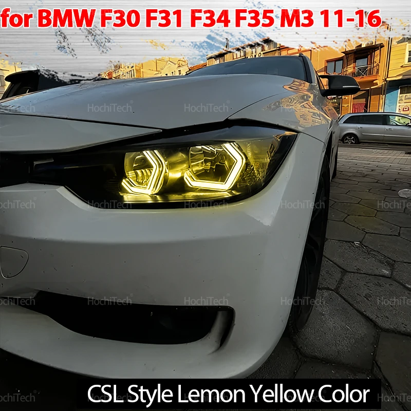 

M4 Style LED Angel Eyes Bulb Ring Lemon Yellow Lamp DRL Styling Light for BMW 3 Series F30 F31 F34 F35 M3 2011-2016