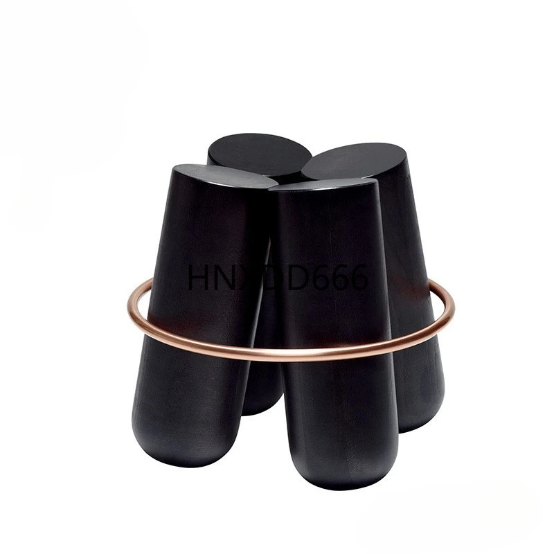 

Minimalist Nordic solid wood household removable adult log coffee table stool